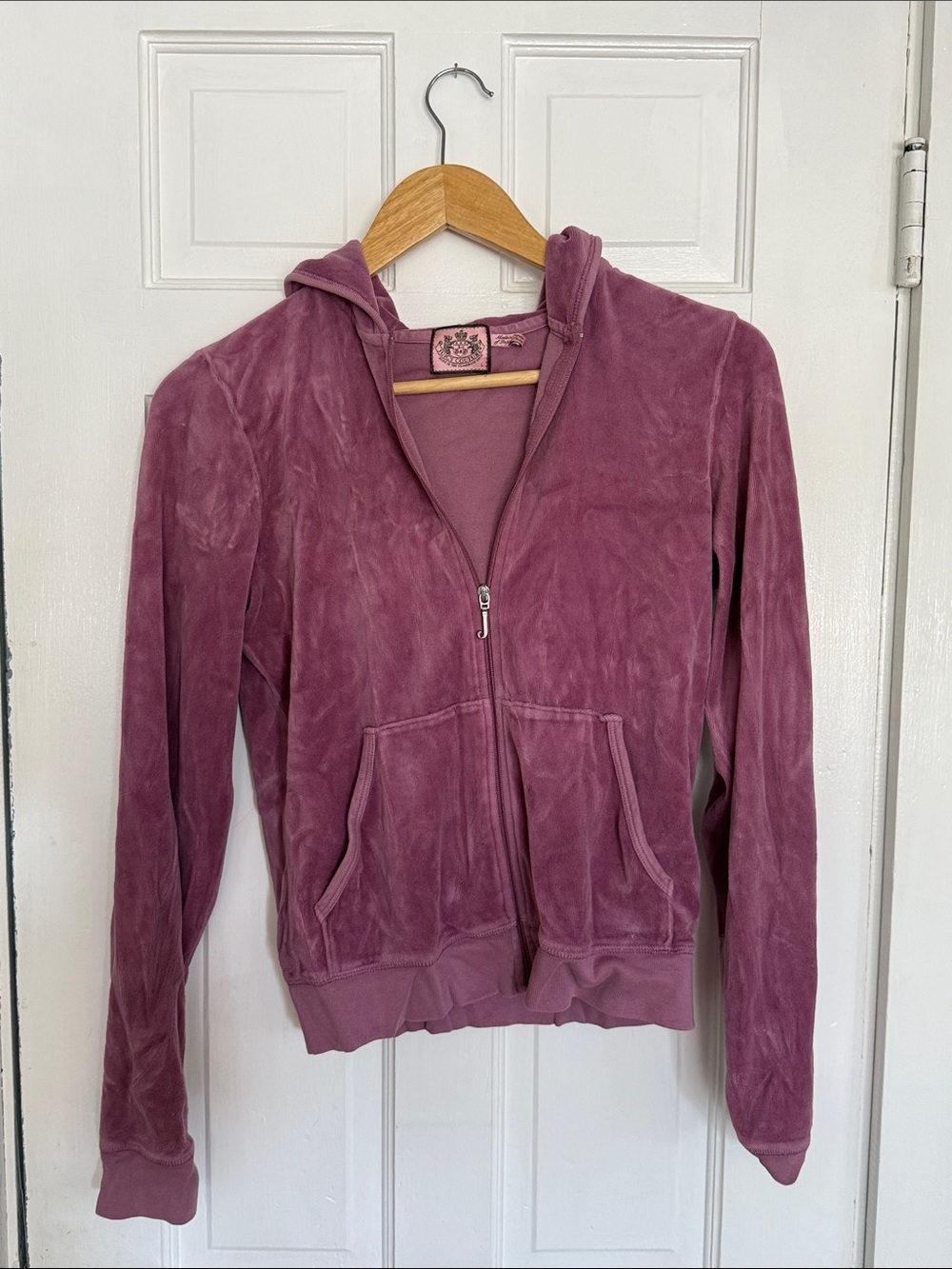 Juicy Couture Dusty Rose Velour Zip-Up Hoodie